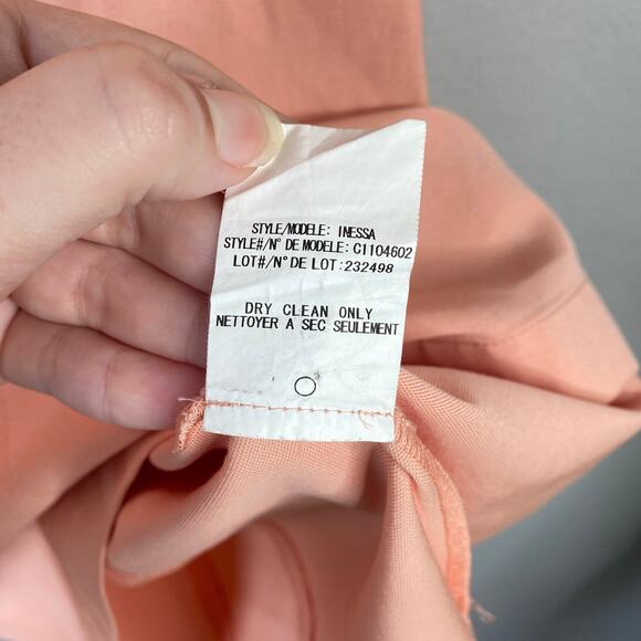 THEORY Inessa Jubilee Peach Coral Pink Gold Zipper Form Fitting Size 4 Mini - Picture 9 of 9